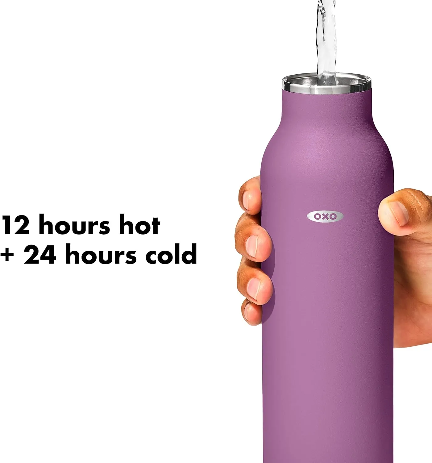 OXO Strive 16oz Insulated Water Bottle with Standard Lid - Amethyst