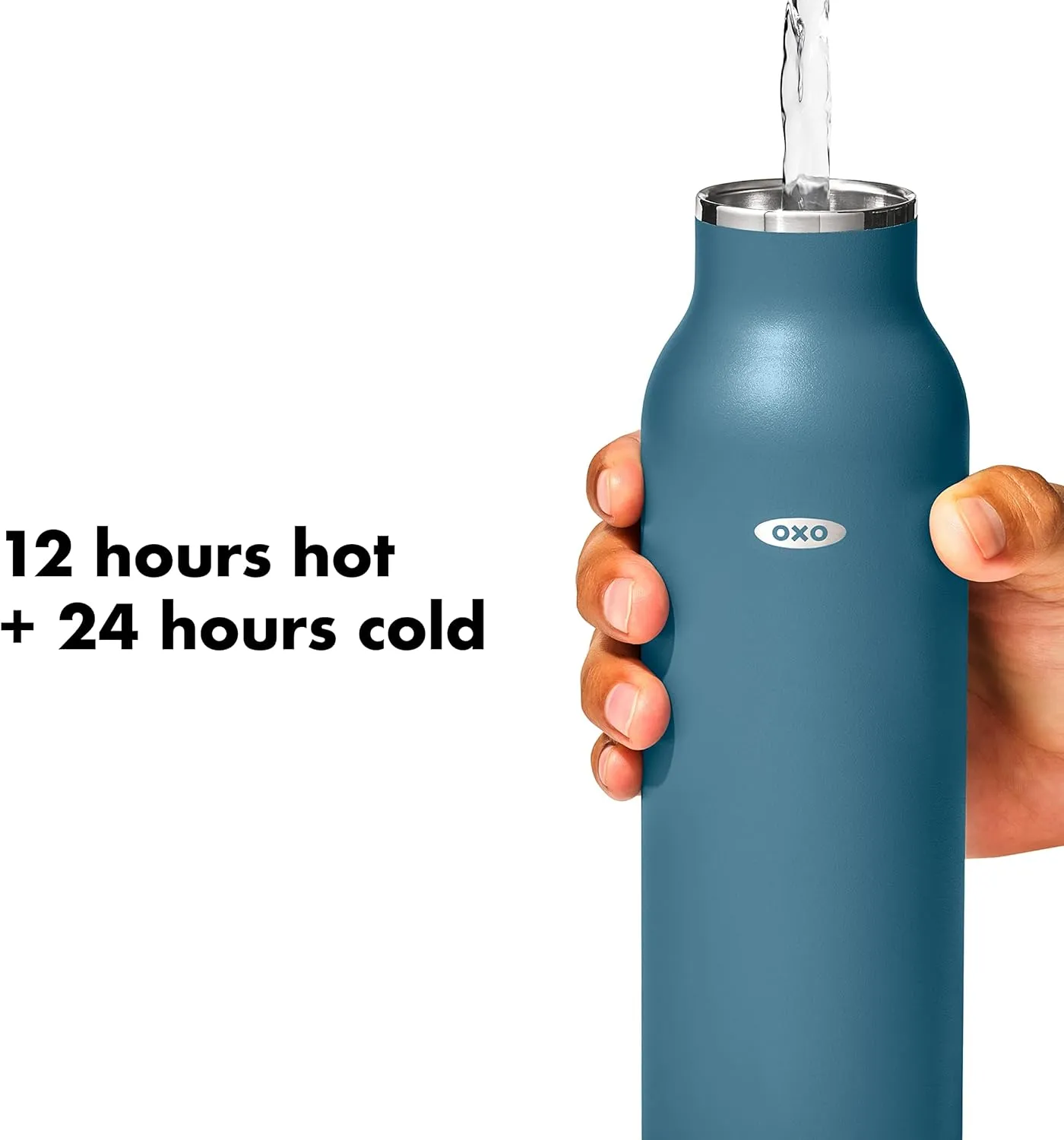OXO Strive 16oz Insulated Water Bottle with Standard Lid - Aquamarine