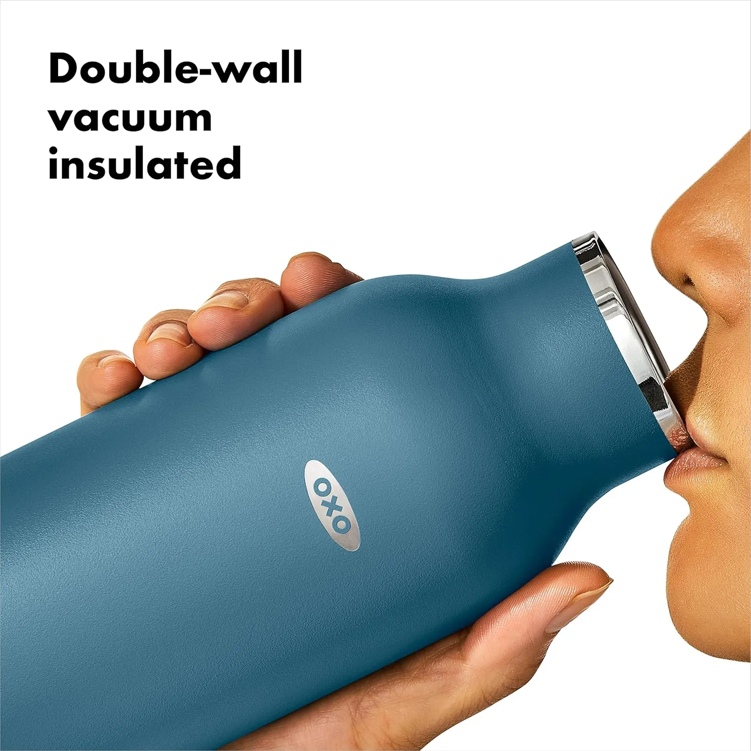 OXO Strive 16oz Insulated Water Bottle with Standard Lid - Aquamarine
