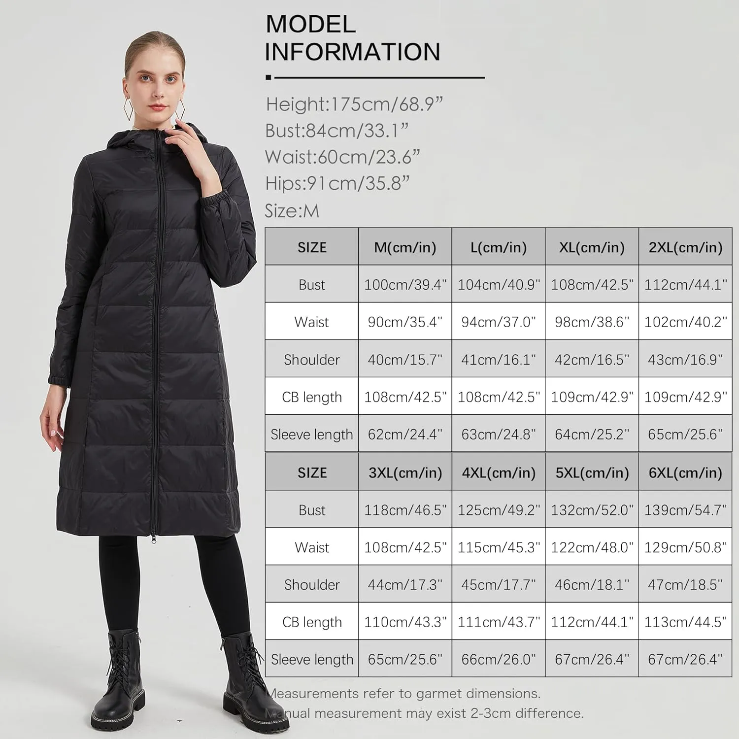 Packable Lightweight Long Down Jacket for Women Thin Warm Hooded Travel Down Coat(Available in Plus Size)