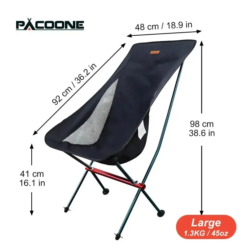 PACOONE Camping Fishing Folding Chair Tourist Beach Chaise Longue Chair for Relaxing Foldable Leisure Travel Furniture Picnic