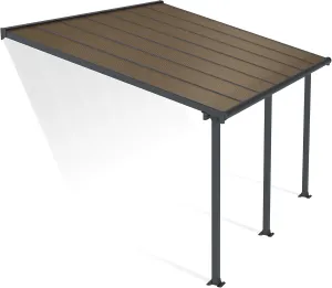 Palram - Canopia Olympia Patio Cover 10' x 14' Gray/Bronze Outdoor Canopy Awning for Patio, Waterproof Canopy, Patio Awning, Outside Canopy for Backyard, Outdoor Gazebo with 100% UV Protection