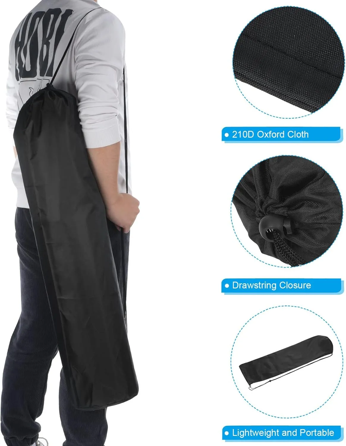 PATIKIL 44 Inch Camp Chair Replacement Bag, 2 Pack Nylon Foldable Carry Bag Storage Bag with Shoulder Strap for Outdoor Camping, Black