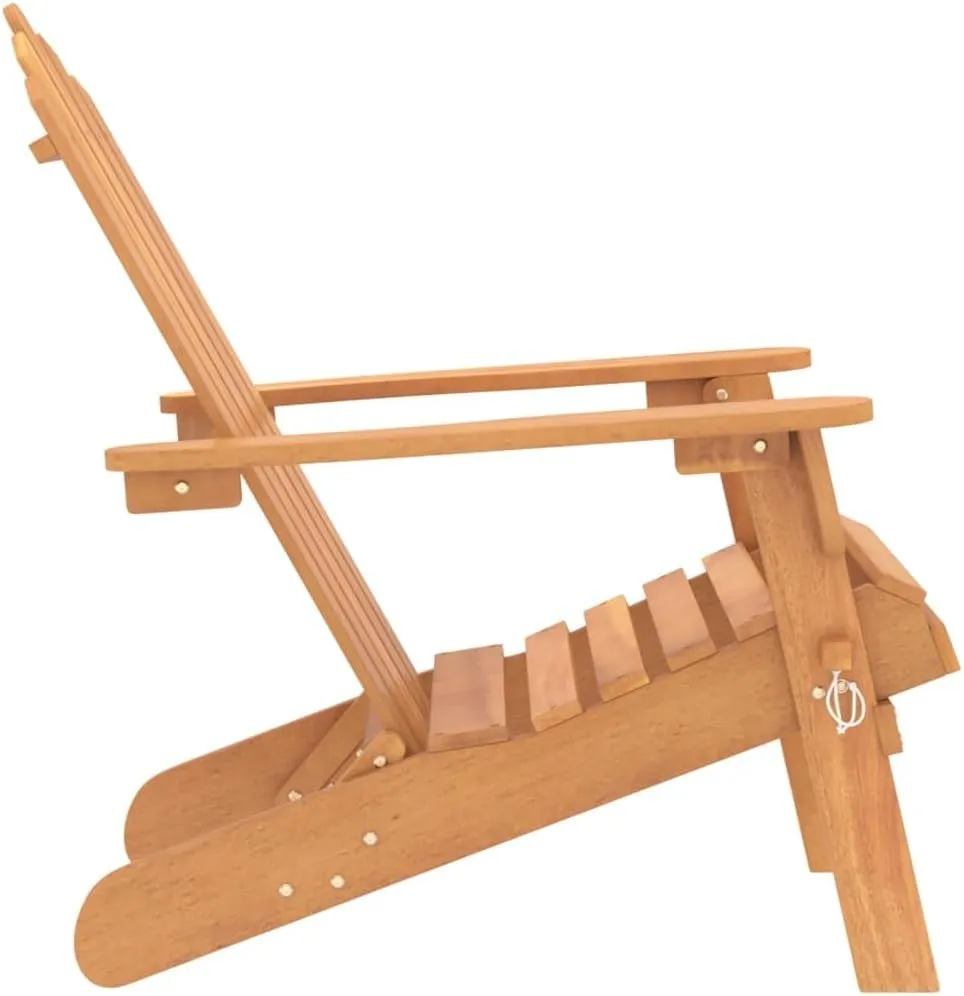 Patio Adirondack Chair Solid Acacia Wood Foldable Lounge Chair Outdoor Patio Furniture for Garden and Yard