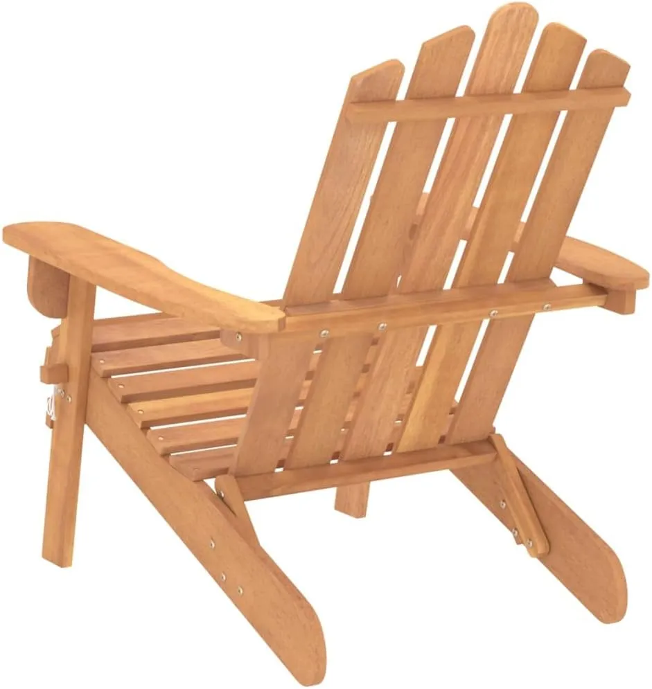 Patio Adirondack Chair Solid Acacia Wood Foldable Lounge Chair Outdoor Patio Furniture for Garden and Yard