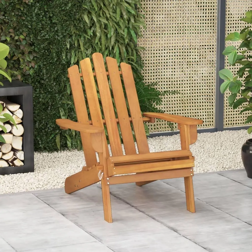 Patio Adirondack Chair Solid Acacia Wood Foldable Lounge Chair Outdoor Patio Furniture for Garden and Yard