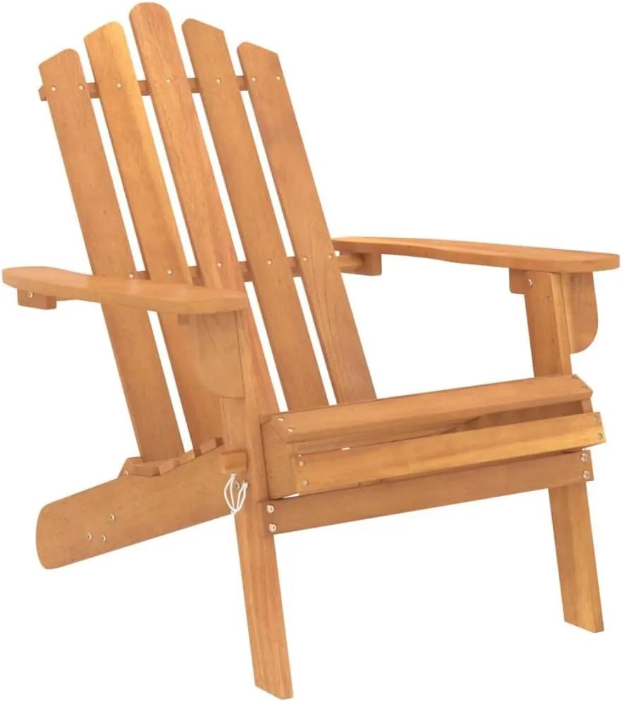 Patio Adirondack Chair Solid Acacia Wood Foldable Lounge Chair Outdoor Patio Furniture for Garden and Yard