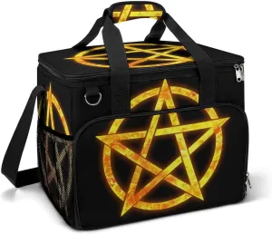 Pentacle Witch Modern Pagan Wicca Witchcraft Cooler Bag, Collapsible Soft Sided, Large Leakproof Camping Cooler, Portable Travel Cooler for Camping, Road Trips