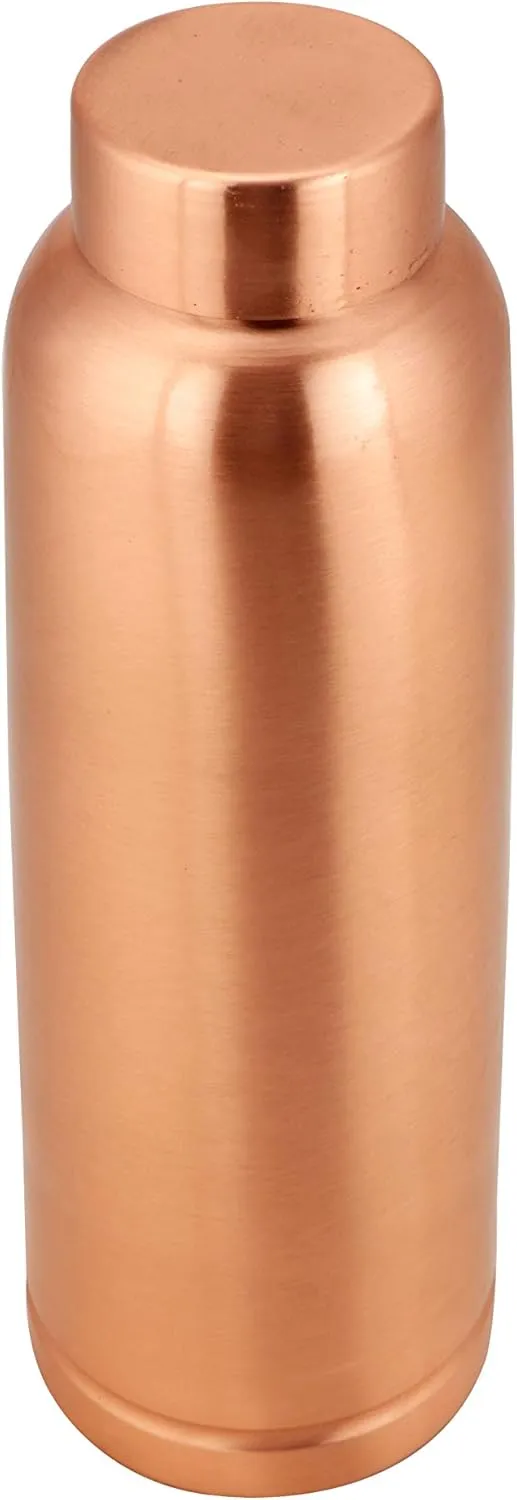 Perilla Home Pure Plain Copper Water Bottle 34 Oz Leak Proof 100% Pure - Ayurvedic Copper Vessel - Drink More Water And Enjoy The Health Benefits Immediately - For Gym, Yoga Bottle - (Cleo)