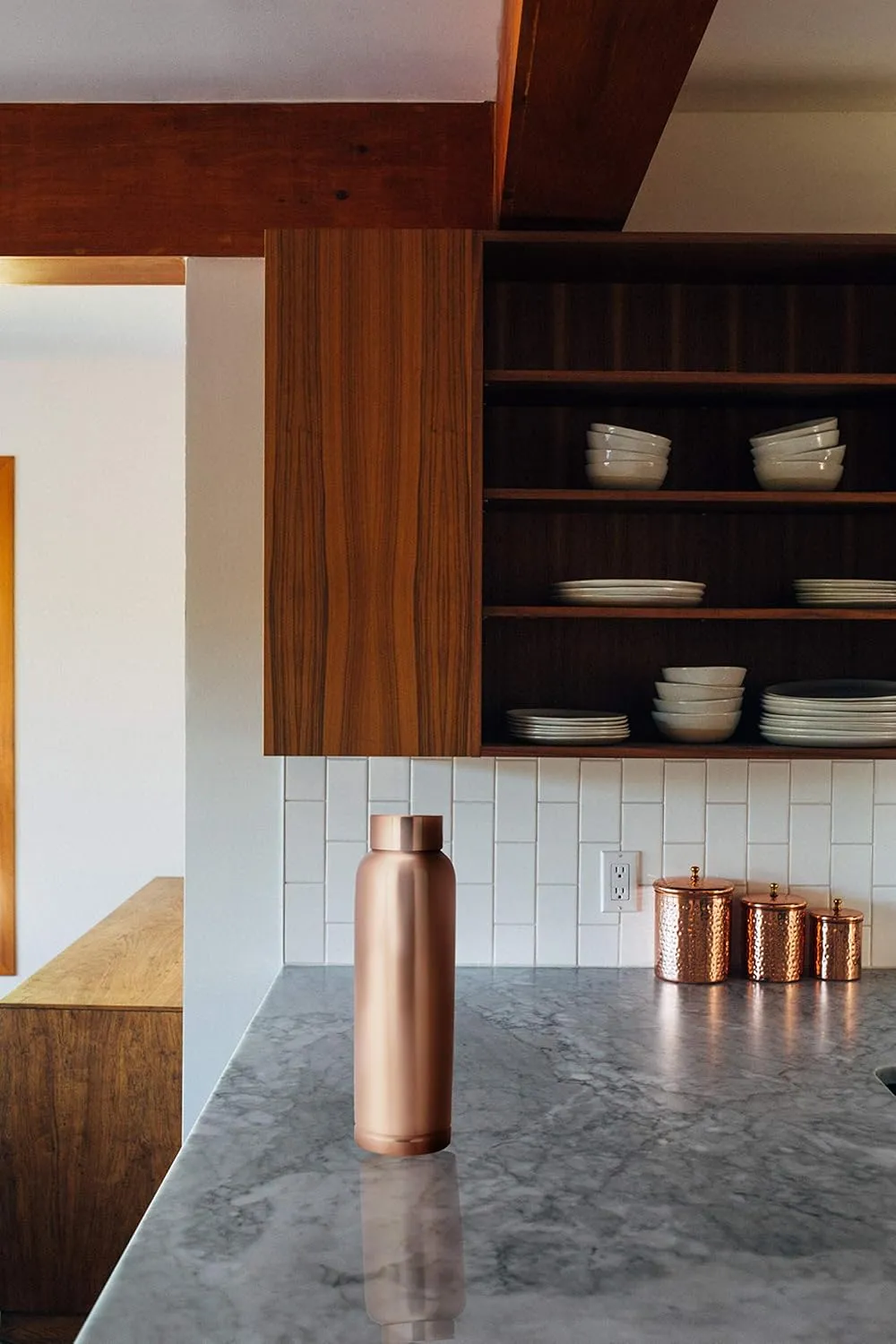 Perilla Home Pure Plain Copper Water Bottle 34 Oz Leak Proof 100% Pure - Ayurvedic Copper Vessel - Drink More Water And Enjoy The Health Benefits Immediately - For Gym, Yoga Bottle - (Cleo)
