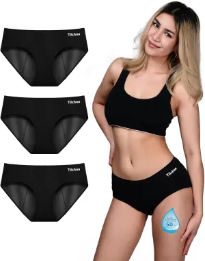 Period Underwear for Women Heavy Flow Soft Absorbent Menstrual Panties Teens Incontinence Leakproof 3 Pack