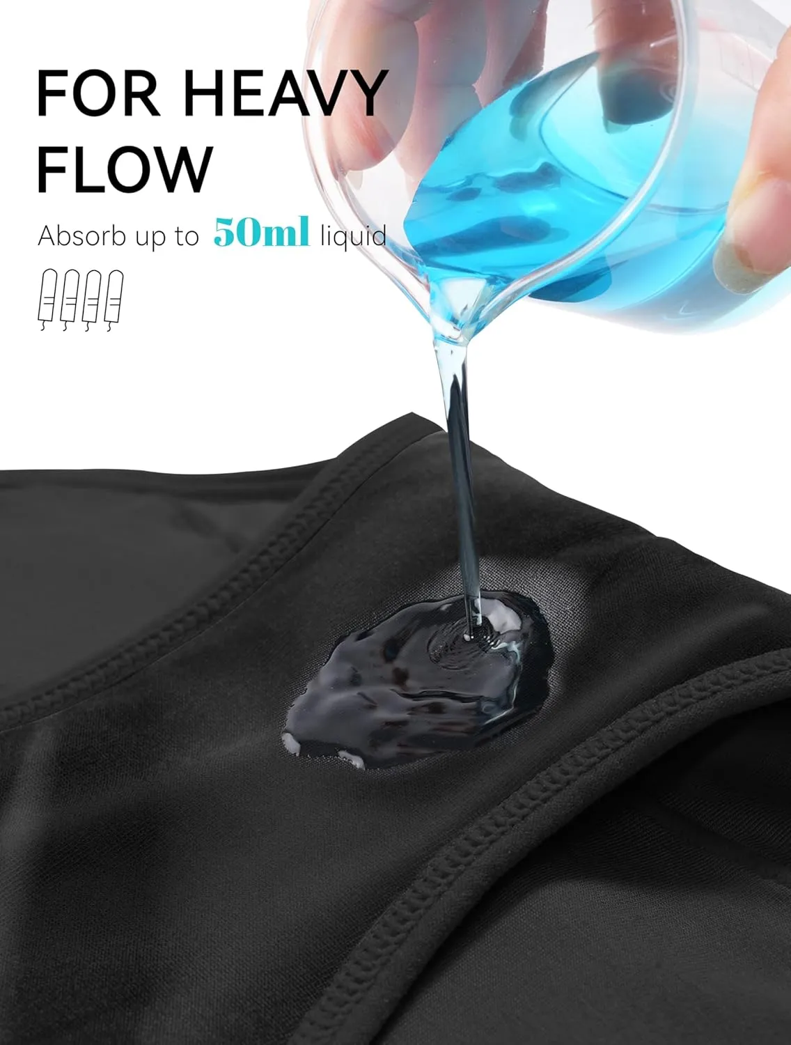 Period Underwear for Women Heavy Flow Soft Absorbent Menstrual Panties Teens Incontinence Leakproof 3 Pack