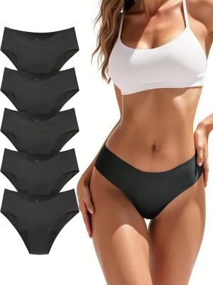 Period Underwear for Women Seamless Leakproof Bikini Regular Absorbency Period Panties 5 Pack