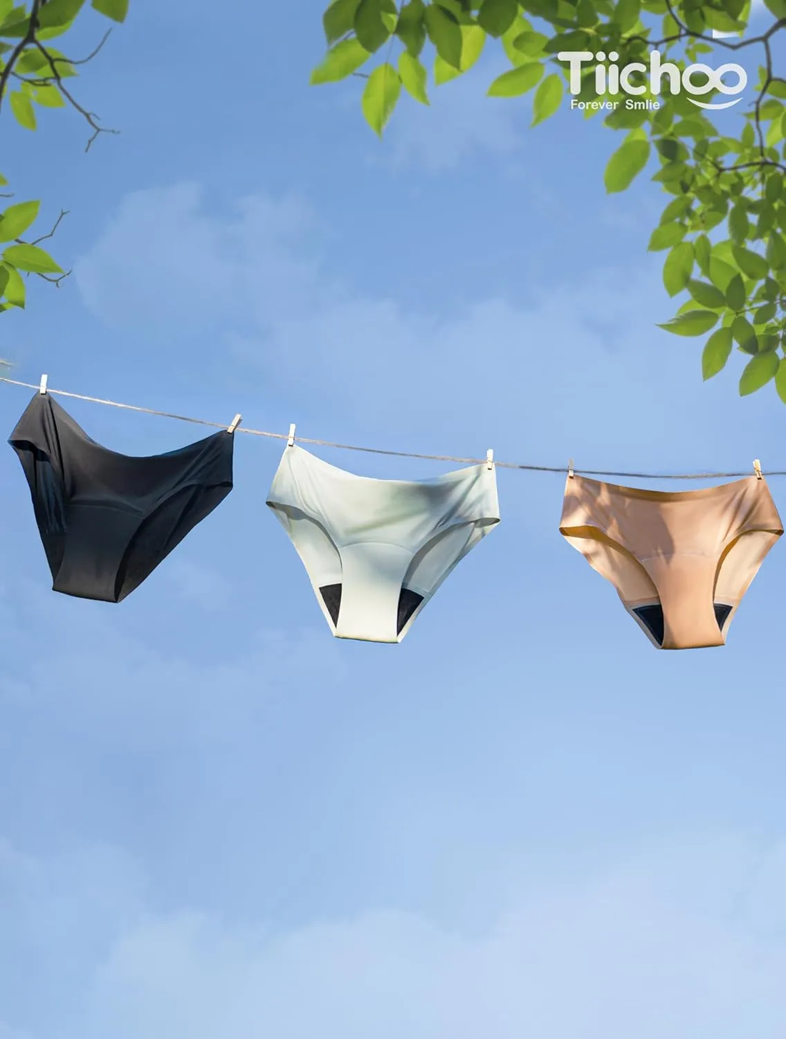 Period Underwear for Women Seamless Leakproof Bikini Regular Absorbency Period Panties 5 Pack