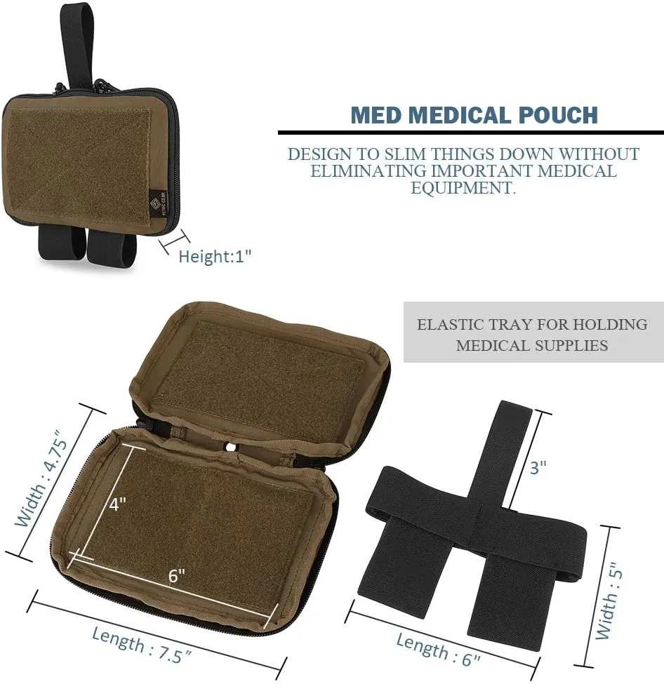 PETAC GEAR Tactical Medical Pouch Compact Admin Belt Pouch EMT First Aid Pouch IFAK Utility Pouch Trauma Kit Organizer Tourniquet Holder