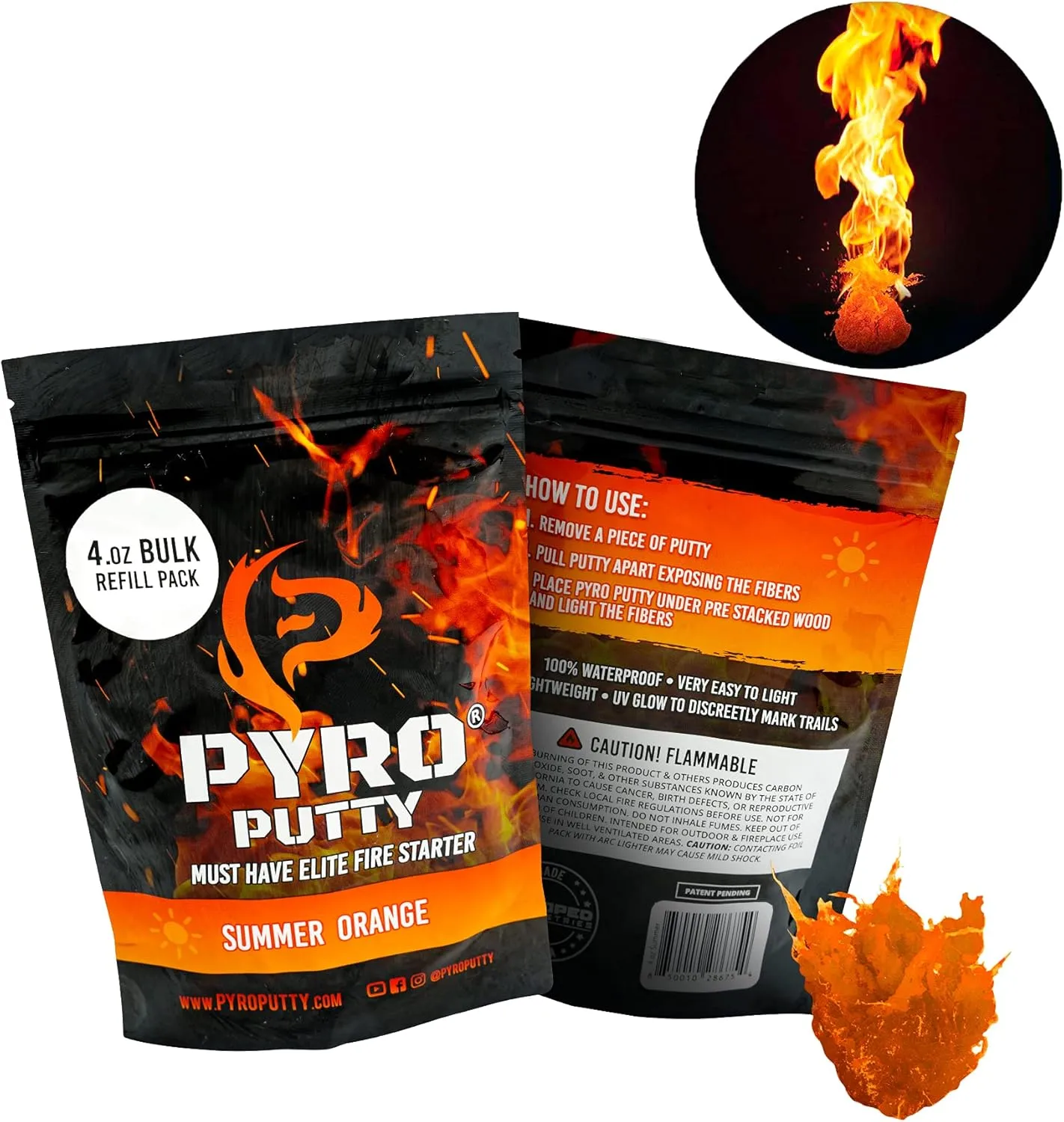 Phone Skope PYRO Putty 4 oz Refill Bag | Emergency Survival Fire Starter