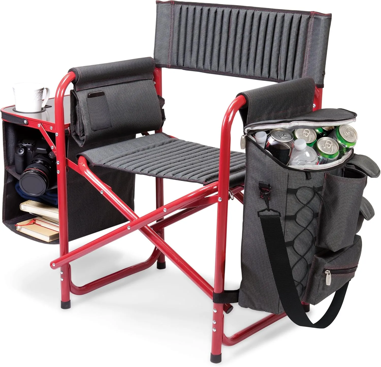 PICNIC TIME Fusion Camping Chair with Side Table and Soft Cooler, Beach Chair for Adults, Lawn Chair