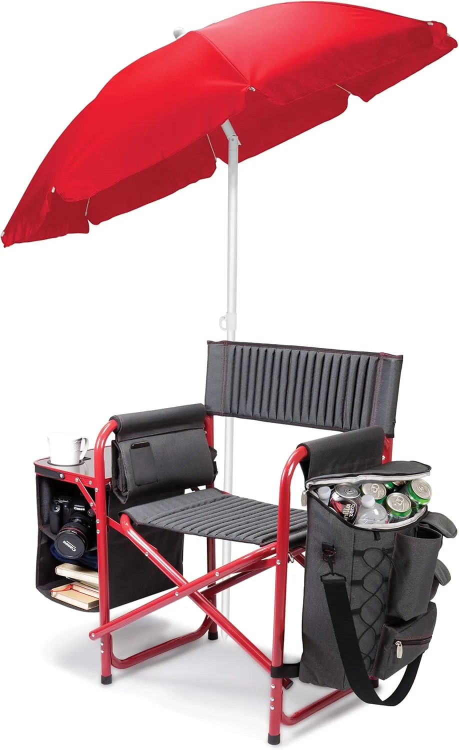 PICNIC TIME Fusion Camping Chair with Side Table and Soft Cooler, Beach Chair for Adults, Lawn Chair
