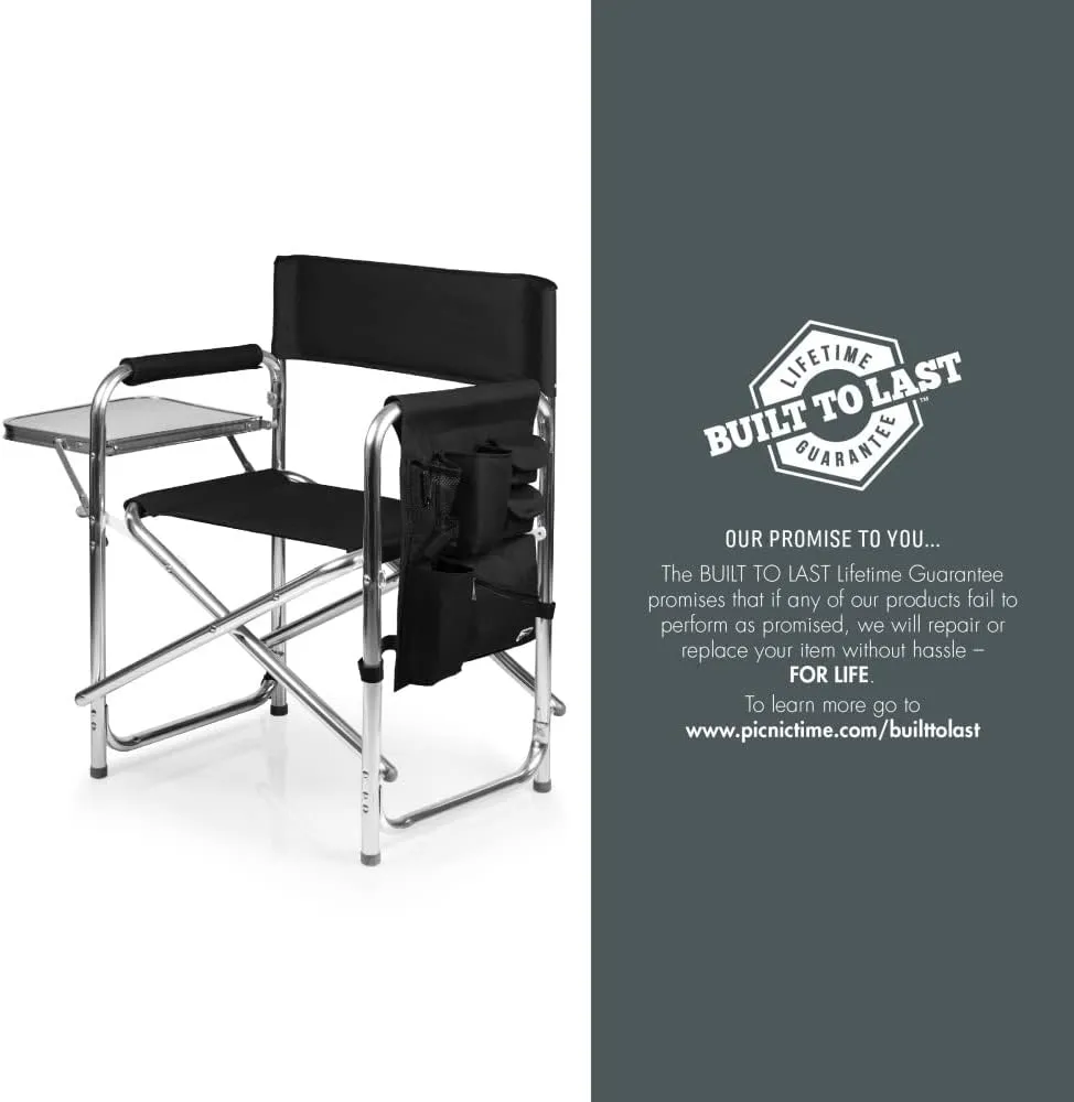 PICNIC TIME NCAA Cal Bears Sports Chair with Side Table - Beach Chair - Camp Chair for Adults