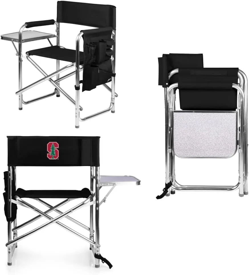 PICNIC TIME NCAA Cal Bears Sports Chair with Side Table - Beach Chair - Camp Chair for Adults