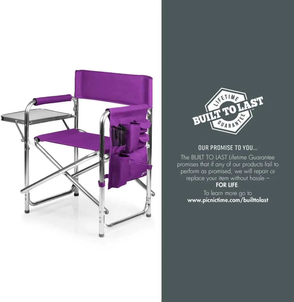 PICNIC TIME NCAA Cal Bears Sports Chair with Side Table - Beach Chair - Camp Chair for Adults