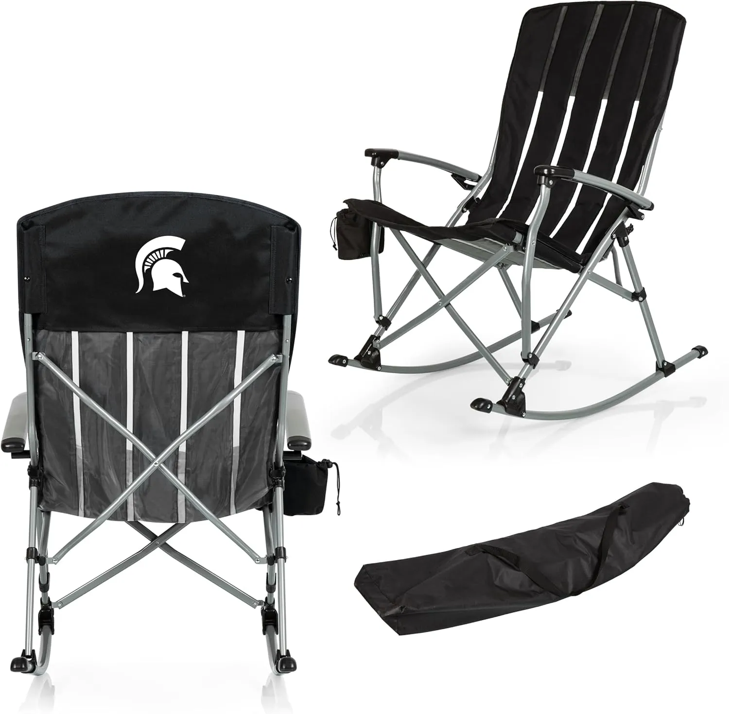 PICNIC TIME NCAA Outdoor Rocking, XL Heavy Duty Camping Chair for Adults