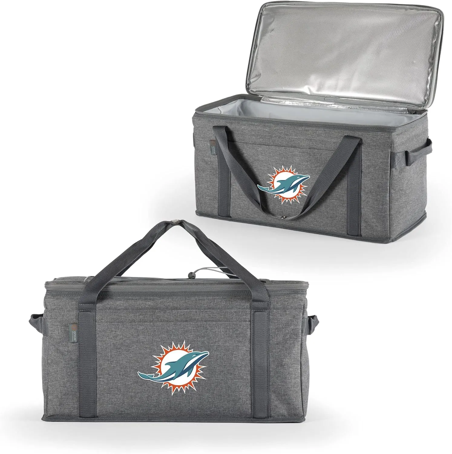 PICNIC TIME NFL 64 Can Collapsible Cooler, Large Insulated Soft Cooler Bag, Portable Beach Cooler with Shoulder Strap, (Heathered Gray)