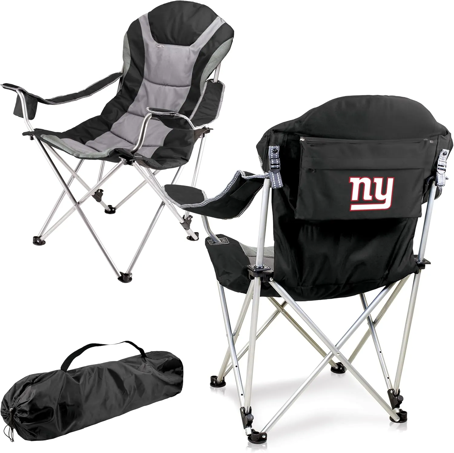 PICNIC TIME NFL Reclining Camp, Beach Adults, Sports Chair with Carry Bag