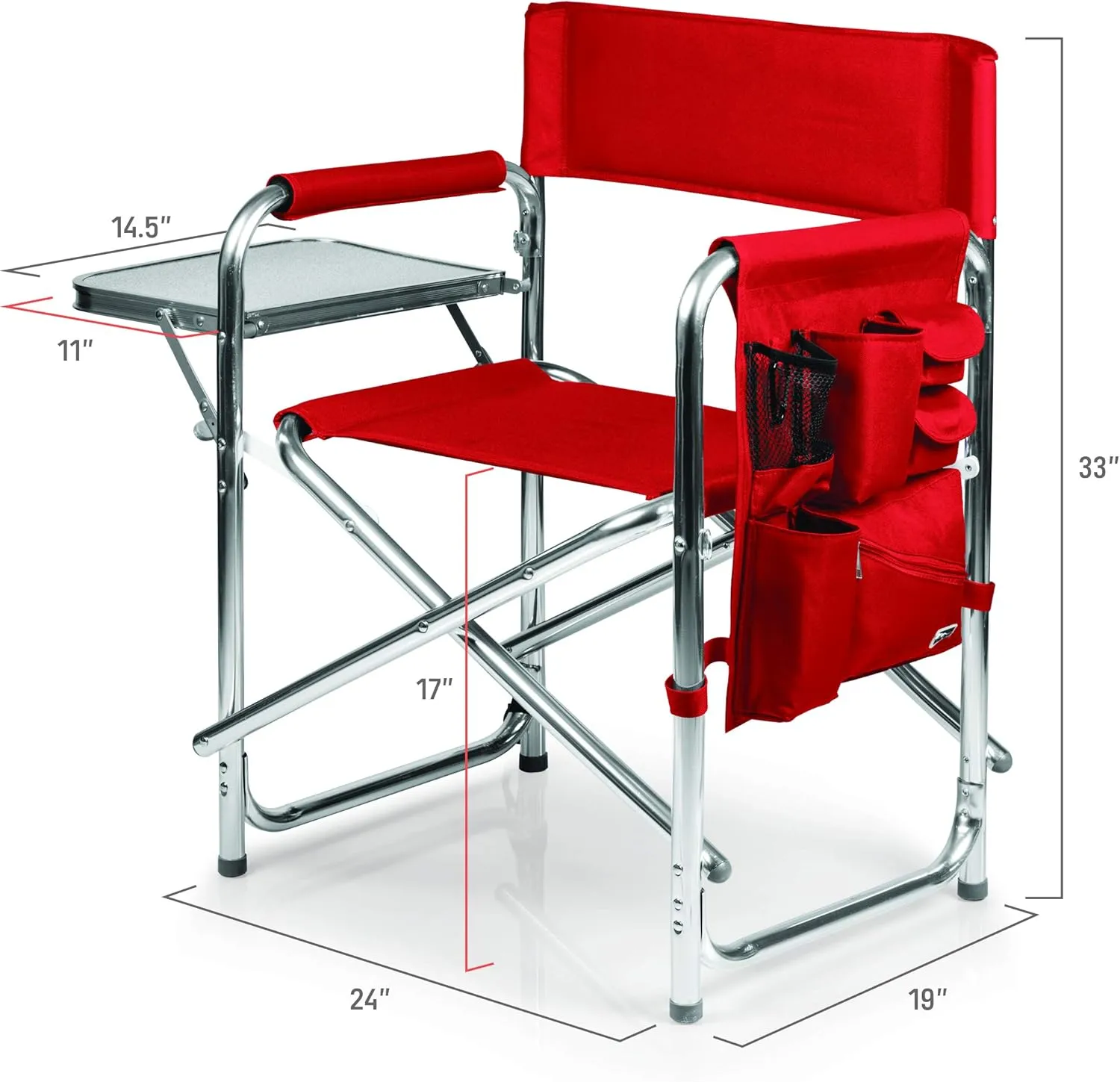 PICNIC TIME NFL Unisex-Adult NFL Sports Chair with Side Table, Beach Chair, Camp Chair for Adults
