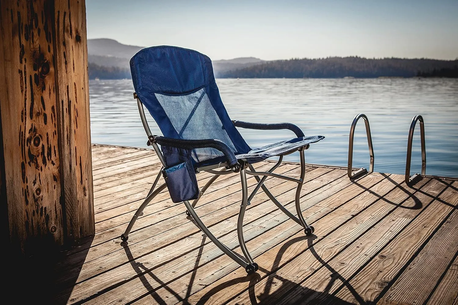 Picnic TIME PT-XL Heavy Duty Camping Chair, XL Beach Chair, 400 lb Capacity Camp Chair
