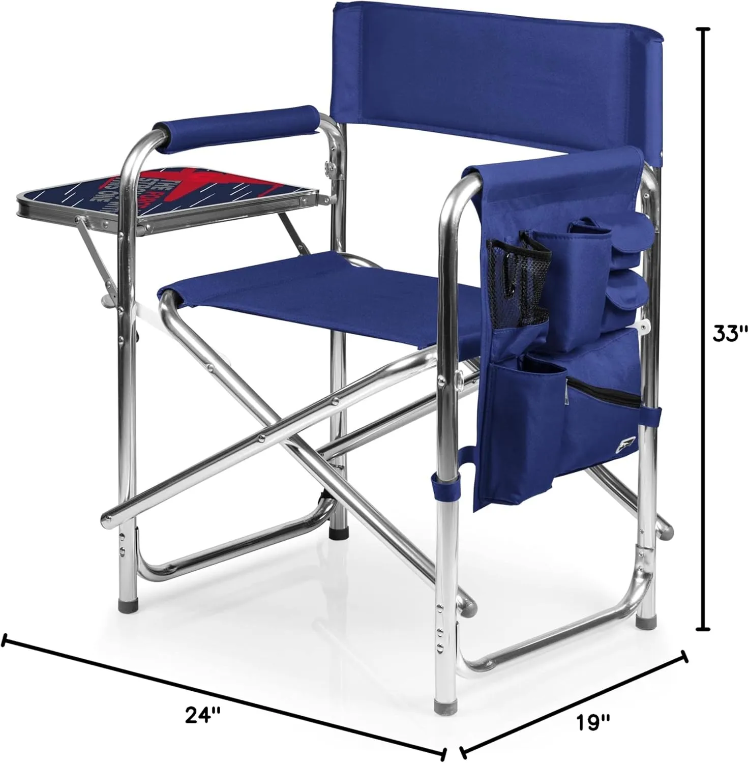 PICNIC TIME Star Wars Jedi Knight Sports Chair with Side Table, Beach Chair, Camp Chair for Adults, (Navy Blue) 36.6 x 18.5 x 32.9