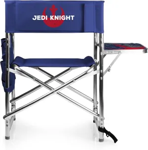 PICNIC TIME Star Wars Jedi Knight Sports Chair with Side Table, Beach Chair, Camp Chair for Adults, (Navy Blue) 36.6 x 18.5 x 32.9