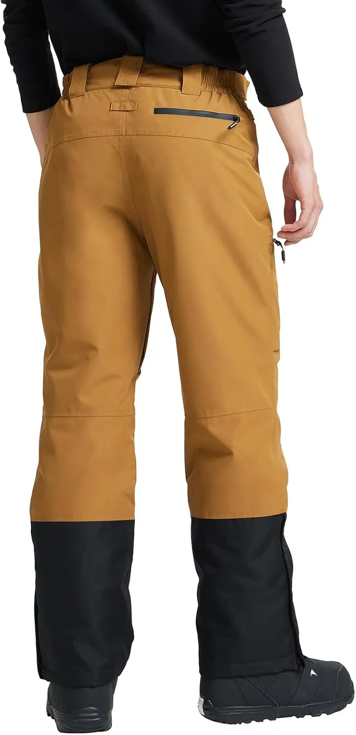 Pioneer Camp Mens Snow Ski Pants Waterproof Insulated Fleece Lined Snowboard Hiking Outdoor Zipper Bottom Leg With Suspenders
