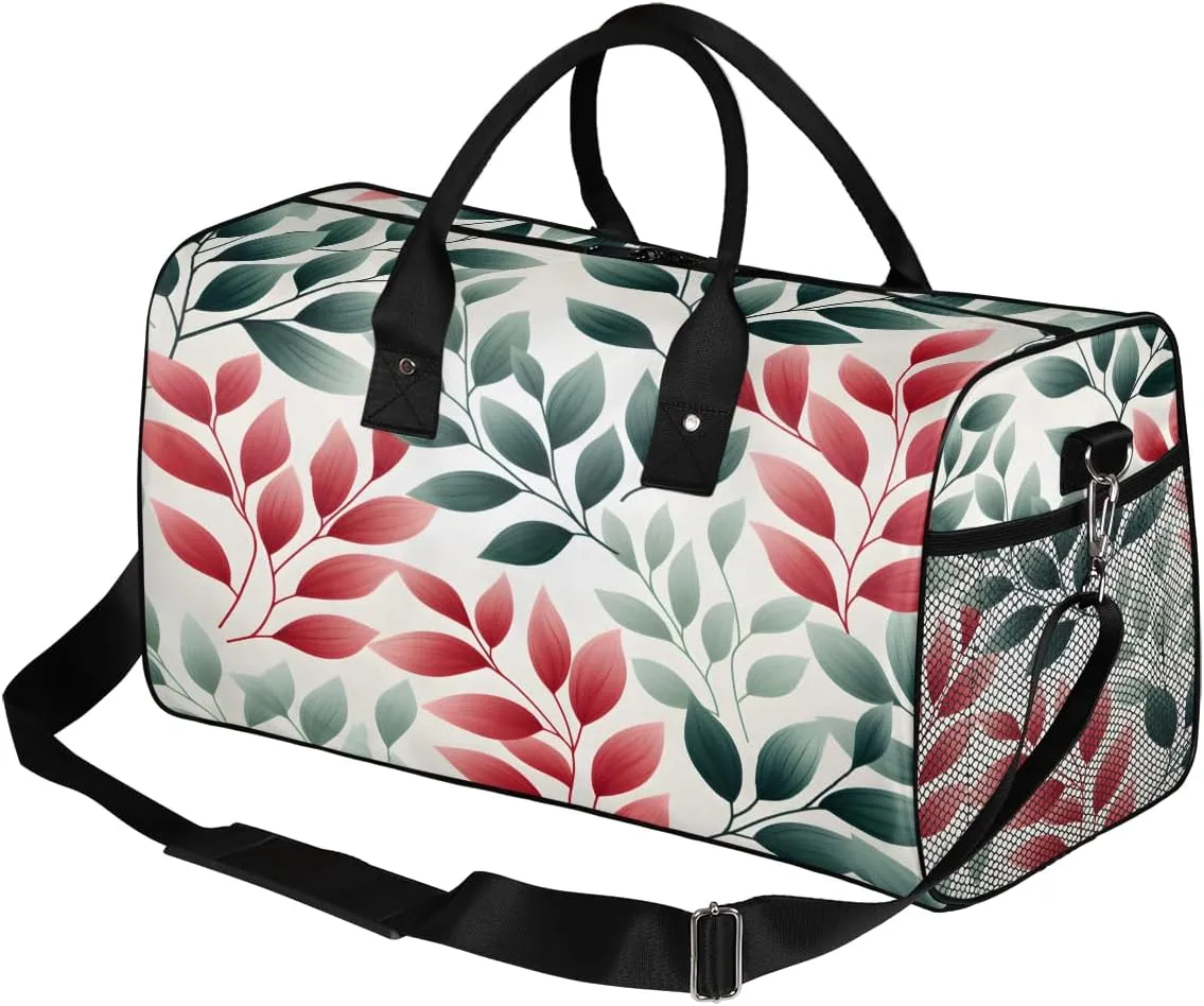 Plants Leaves Travel Duffle Bag for Women Men Foldable Waterproof Weekender Bag Carry on Tote for Overnight Sports Gym Leaves Plant