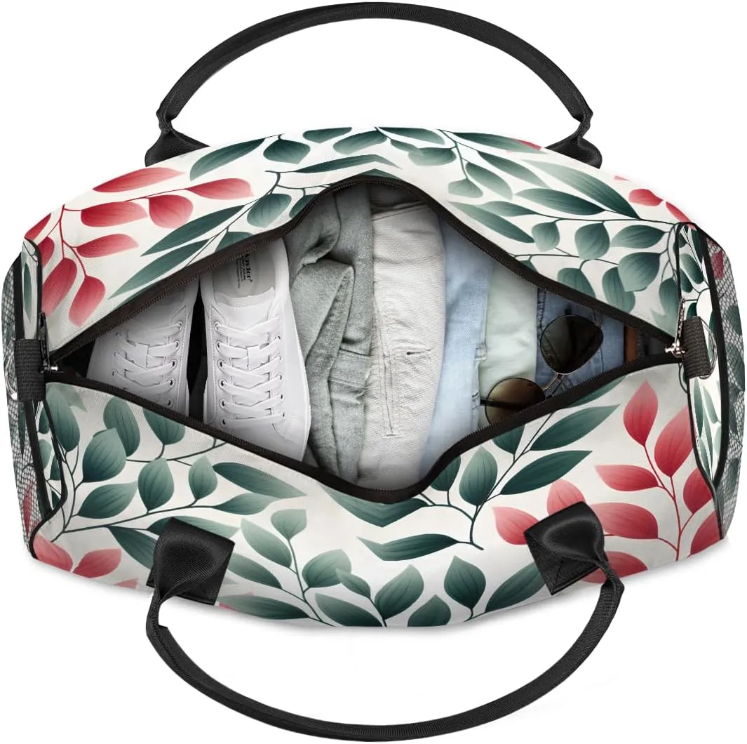Plants Leaves Travel Duffle Bag for Women Men Foldable Waterproof Weekender Bag Carry on Tote for Overnight Sports Gym Leaves Plant