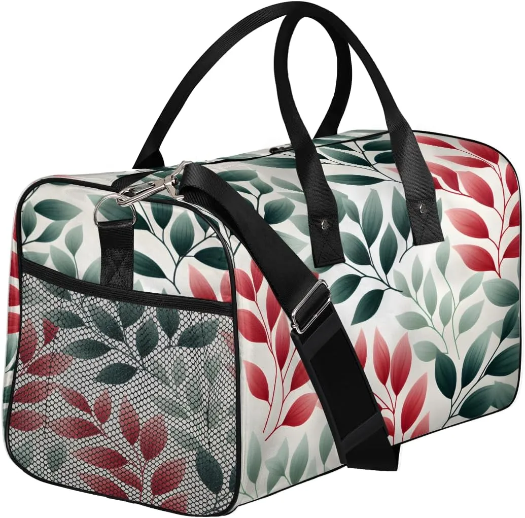 Plants Leaves Travel Duffle Bag for Women Men Foldable Waterproof Weekender Bag Carry on Tote for Overnight Sports Gym Leaves Plant
