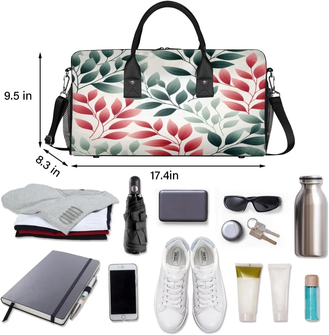 Plants Leaves Travel Duffle Bag for Women Men Foldable Waterproof Weekender Bag Carry on Tote for Overnight Sports Gym Leaves Plant