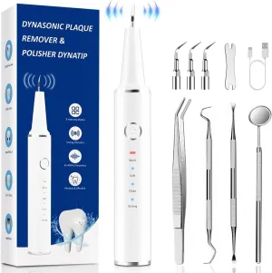 Plaque Remover for Teeth, Calculus Remover for Teeth Cleaning with 3 Modes and 4 Heads, Rechargeable Dental Calculus Remover Teeth Cleaning Kit for Home ASWE002