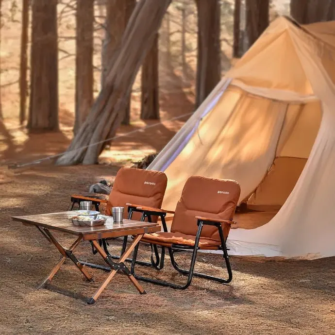 Porodo Lifestyle Camping Foldable Chair - Brown