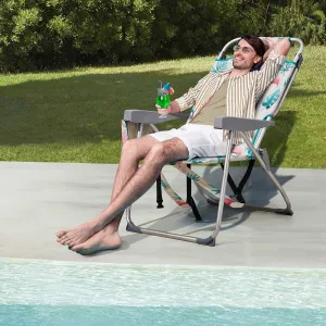 Portable Beach Chair Chair with Backrest, Load 220 LBS, Collapsible Outdoor Folding Chair for Hiking, Picnic, Festival, Camping and Sports, 24.8"L x 27.56"W x 38.98"H, Easy Set Up, Pink Bird