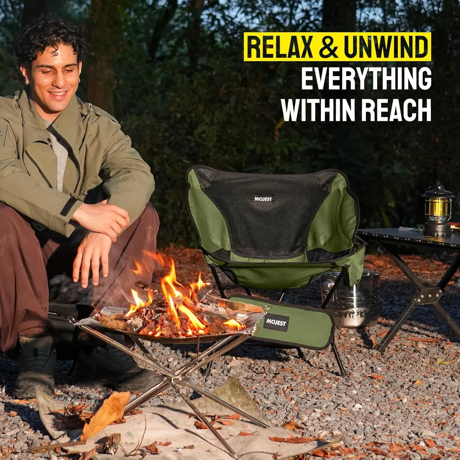 Portable Camping Chair – Compact Lightweight Folding Chair for Adults, Supports 330 lbs – Ideal for Backpacking Hiking, Fishing, Beach, Picnic & Lawn (Dark Green)