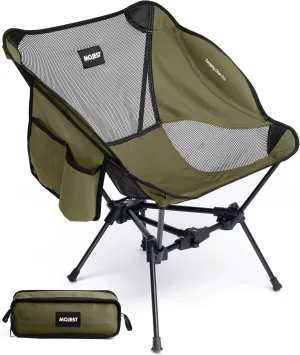 Portable Camping Chair – Compact Lightweight Folding Chair for Adults, Supports 330 lbs – Ideal for Backpacking Hiking, Fishing, Beach, Picnic & Lawn (Dark Green)