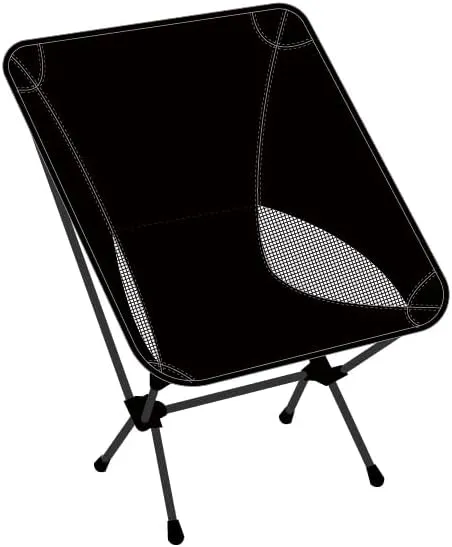 Portable Camping Chair - Lightweight & Foldable, Breathable Fabric, Comfortable & Easy to Carry Backpacking Chair (Black)