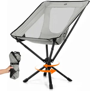 Portable Camping Chair - SwivelCore 180 Swivel & Auto-Return, Small Compact Lightweight Folding Chairs for Adults, Outdoor Backpack Chair for Adventures, Setup in Seconds, Support 300 LBS