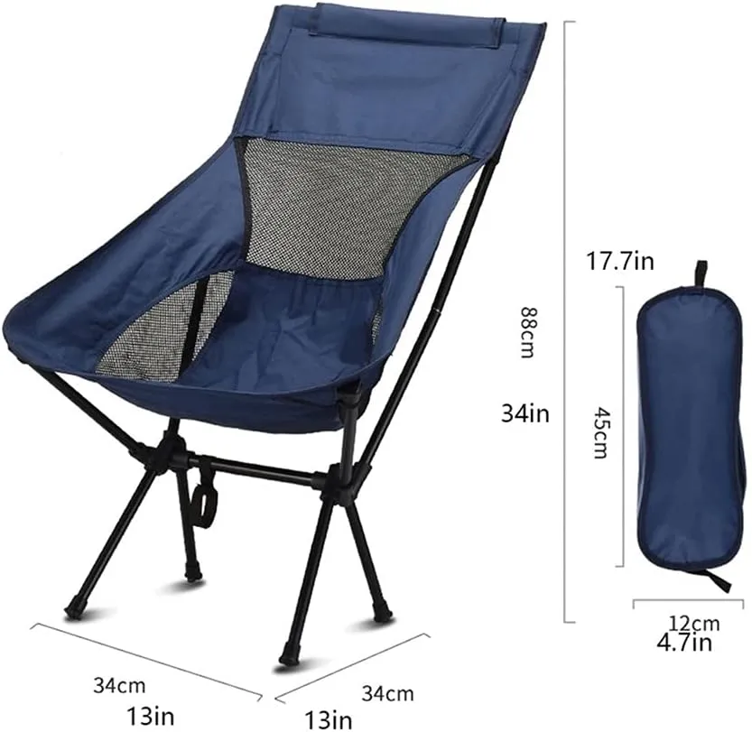 Portable Camping Chair Ultra-Light Folding Chair,High-Back Camping Chair,Breathable Mesh Backpack Chair,Outdoor,Camping,Picnic,Hiking,Travel Camping, Beach, Fishing (Color : A)