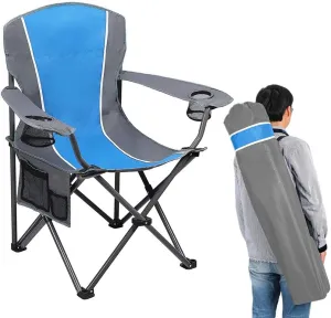 Portable Camping Chairs Folding Oversized Outdoor Chair Heavy Duty Cup Holder,Suitable for Outdoor, Camp, Hiking