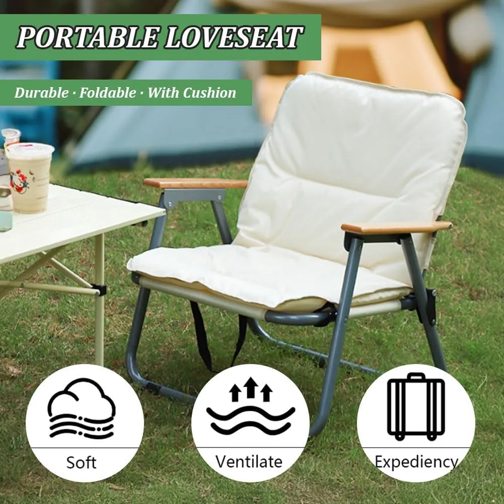 Portable Camping Chairs, Large Ultralight Backpacking Chair for Outdoor Camp, Foldable Chair for Beach, Travel, Outside Camping, Hiking, Black