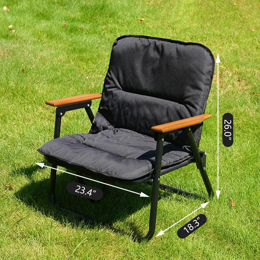 Portable Camping Chairs, Large Ultralight Backpacking Chair for Outdoor Camp, Foldable Chair for Beach, Travel, Outside Camping, Hiking, Black