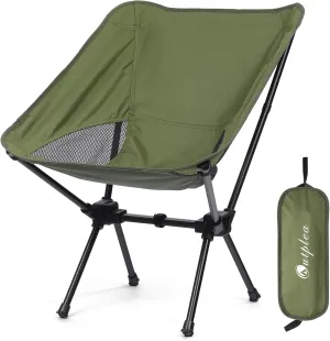 Portable Camping Chairs Men Women, Folding Backpacking Camping Chairs for Adult, Compact Small Beach Chair, Lightweight Camp Chair for Travel Hiking, Green