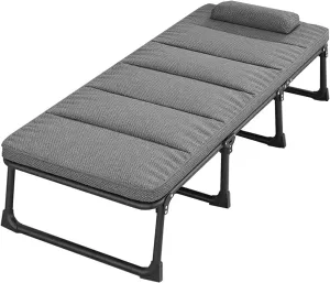 Portable Camping Cots 4 Levels Adjustment Backrest Camping Cots for Adults with 4cm Mattress Load 661 Lbs Cots for Camping